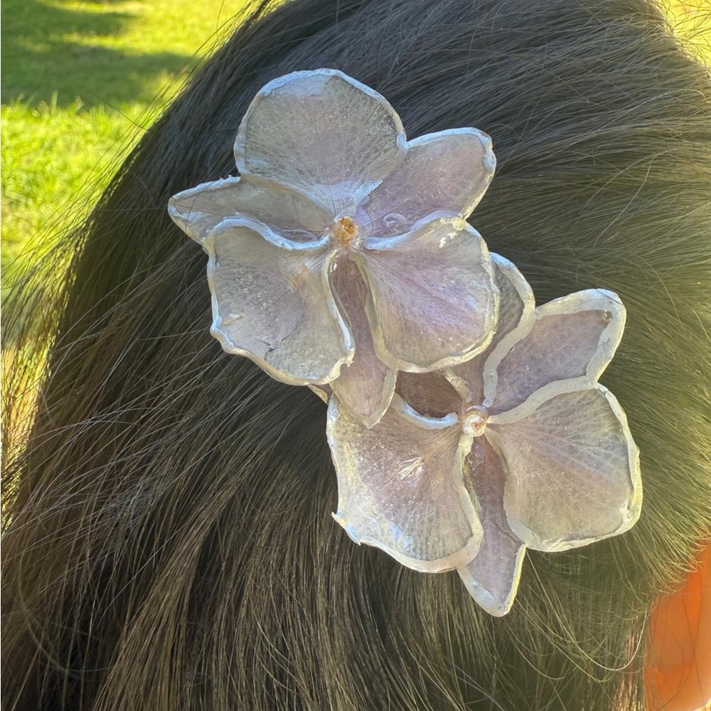 Lavender Floral Hair Clip Purple Flower Barrette Boho Spring Accessory
